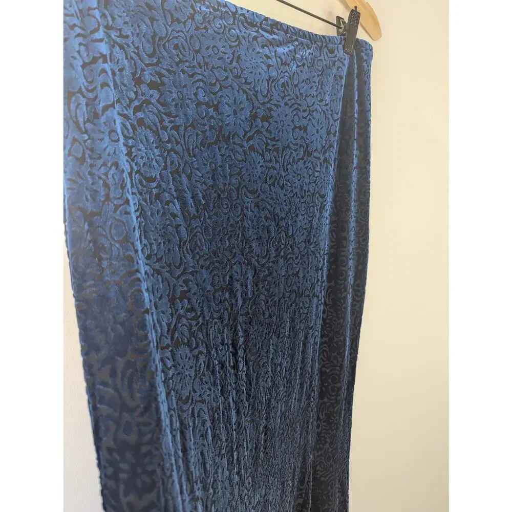 Y2K Goth Dark Fairy Grunge Whimsigoth Velvet Burnout Damask Maxi Skirt